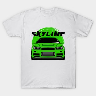 Green Skyline R34 T-Shirt